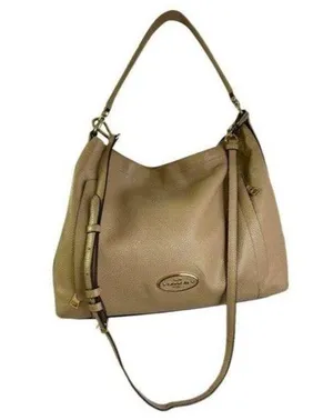 coach medium w adjustable strap tan leather cross thumbnail 1