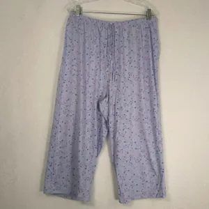 Croft & Barrow Purple Floral Pajama Set XXL Short Sleeve Top Crop Pants 2pc thumbnail 4