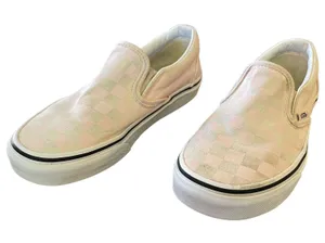 Vans Off The Wall Pink White Slip On Shoes Size 5 thumbnail 1