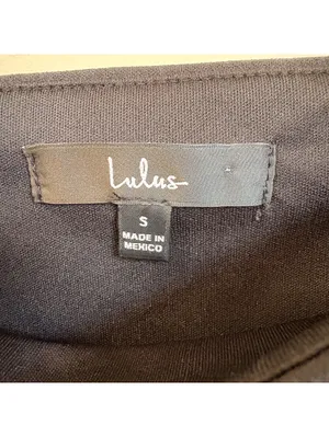 Lulus Black Square Neck Sheer Puff Sleeve Crop Top Size Small thumbnail 2
