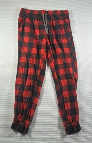 Aerie Women’s Small Red Black Buffalo Plaid Pajama Lounge Jogger Pants thumbnail 1
