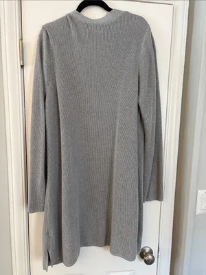 Old Navy Gray Open Front Longline Duster Cardigan Sweater Size XL Tall Pockets thumbnail 5