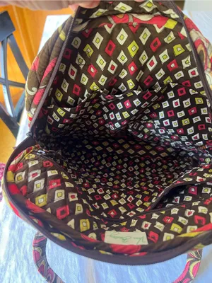 Vera Bradley Brown, Pink & Yellow Quilted Floral Tote thumbnail 6