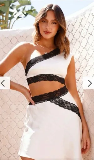 Billy j Emily One Shoulder Mini Dress White Size M thumbnail 1