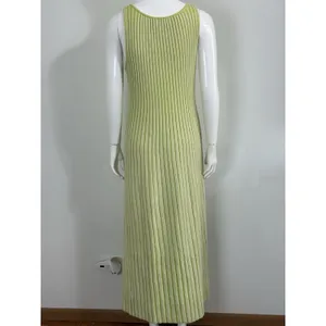 By Together Ribbed Knit Maxi Dress Lime Green Size M Tank Sleeveless Bodycon thumbnail 6