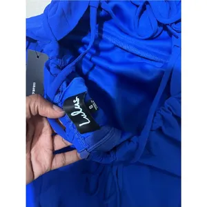 Lulus NWT Women Small Cobalt Royal Blue Strappy Lace Up Mini Dress Coquette Chic thumbnail 7