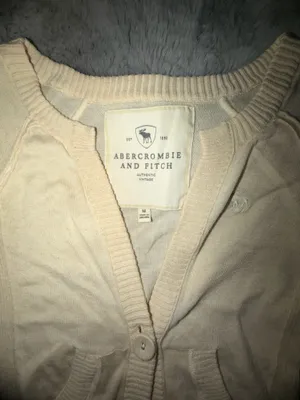 Abercrombie & Fitch Cream Button-Up Knit Cardigan thumbnail 2