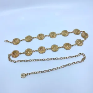Gold Y2K Sunburst Celestial Boho Chain Belt, Fits 25-44.5 Inches, X7GA1268 thumbnail 7