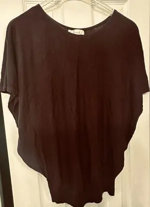 D Linea Donna Brown Relaxed Asymmetrical Short Sleeve Tee thumbnail 1