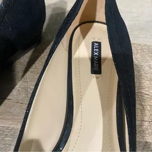 Alex Marie Black Leather Wedge Flats Size 9 thumbnail 8