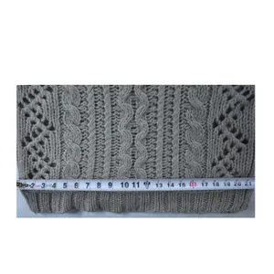 Free People Grey Cable Knit Pointelle Scoop Neck Sweater Womens Medium thumbnail 6