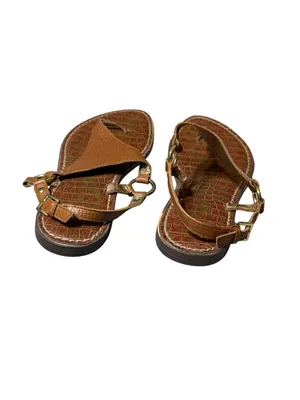 Sam Edelman Greta Brown Leather Thong Slingback Sandals Women's Size 9 thumbnail 4