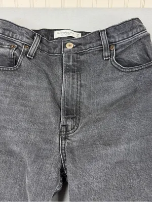 Abercrombie 90s Straight Jeans 26 Long Gray Ultra High Rise 32.5 Inseam thumbnail 2
