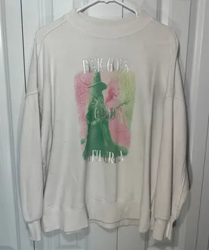 Aerie Wicked Sweatshirt‎ Womens XS White Pink Goes Good With Green Crewneck thumbnail 1