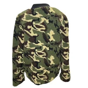 Sanctuary Green Camoflauge Zip Up Fleece Jacket Lined‎ Medium thumbnail 3