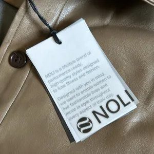 Noli faux leather shacket in medium brown thumbnail 4