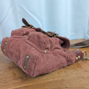 Mo & Co Suede leather Crossbody Bag Brown thumbnail 7