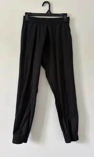 Monica Nera Black High Rise Cotton Ankle Length Jogger Casual Minimalist Pants S thumbnail 1
