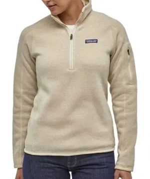 Patagonia Women's Better Sweater Cream Quarter-Zip Sweater Size Small thumbnail 1