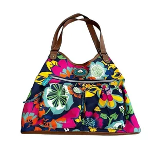 Lily Bloom Floral Print Canvas Bag Purse thumbnail 1