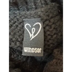 Windsor Black Cable Knit Turtleneck‎ Sweater Cropped Scallop Hem RN129619 Womens thumbnail 5