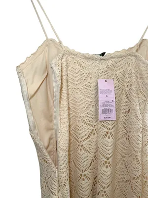 Wild Fable Crochet Mini Dress Cream Shell Detail Small NWT thumbnail 8