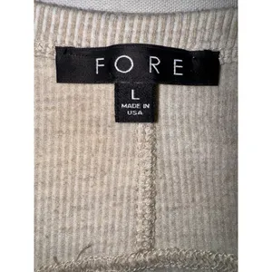 FORE Button Front‎ Duster Cardigan Long Sleeve Pockets Knit Beige Women's Size L thumbnail 4