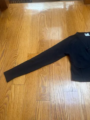 🍎Nike Black Cropped Zip Jacket with Teal Swoosh thumbnail 4