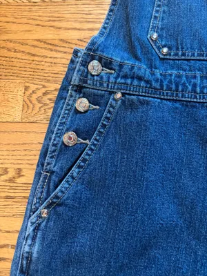 Ethyl Denim Overalls Bibs Cropped Vintage Blue thumbnail 6