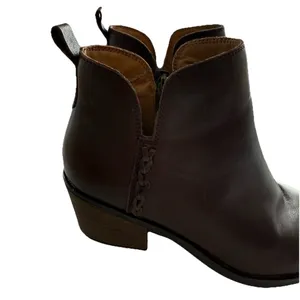 Earth Women’s 6.5‎ Marisole Block Heel Slip On Zipper Brown Leather Ankle Boots thumbnail 7