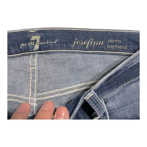 7 For All Mankind Josefina Skinny Boyfriend Jeans Size 28 mid Wash Distressed thumbnail 8