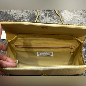 Vintage Carlo Fellini evening bag clutch purse Sunset Gold thumbnail 3