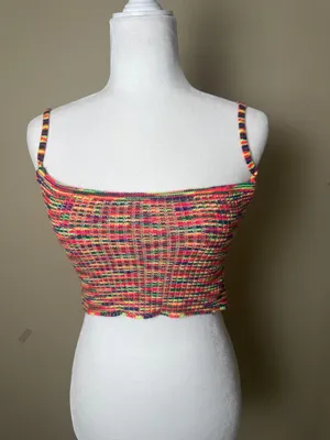 Edikted Rainbow Color Backless Halter Tank Top Size Small thumbnail 2