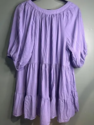 Societie+ Womens 16 Lavender Tiered Tunic Top 100% Viscose Boho Peasant thumbnail 5