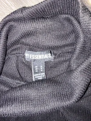 Essentials Womens Medium Black Solid Black Turtleneck Sweater Long Sleeve thumbnail 2