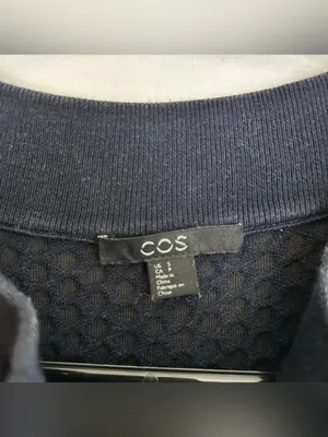 COS Textured Oversized Button Front Swing Navy Blue Large Cardigan Sweater Small thumbnail 8