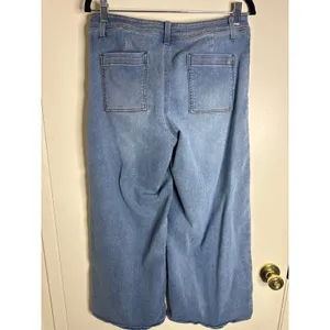 1822 Denim Light Wash Cropped Wide Leg Jeans - Size 10 thumbnail 5