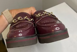 Alex Marie Patent Burgundy Eva Platform Loafers Size 8.5 Academia Preppy thumbnail 7