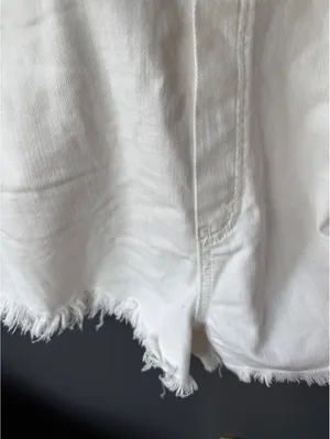 Aerie White Denim Short Overalls - Medium thumbnail 8
