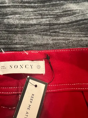 Red Skirt with White Stitching Cargo Size L/XL by Soncy thumbnail 2