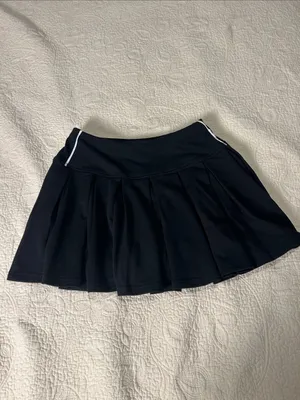Black Pleated tennis Skirt with White Trim thumbnail 4
