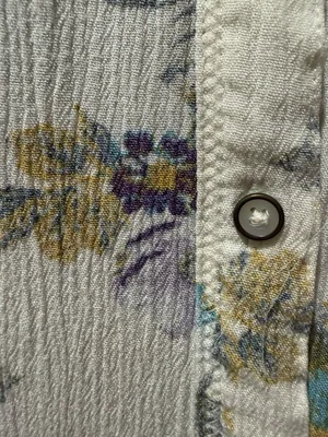 Free People Blouse Floral Multicolor Pleated Button Front Boho Medium thumbnail 5