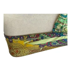 One World Dress Women XL‎ Yellow Green Floral Paisley Maxi Casual Boho Colorful thumbnail 6