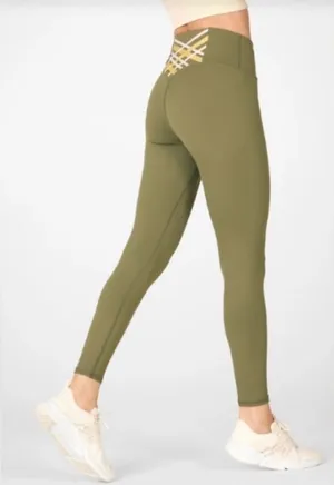 Fabletics Powerhold Olive Green High-Waist Strappy Leggings XS thumbnail 1