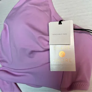 Shade & Shore Light Purple Tie Front Bralette Bikini Top Size 34C New! thumbnail 3