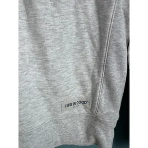 Optimist Gray Life is Good Pullover Crewneck Sweatshirt XS thumbnail 3