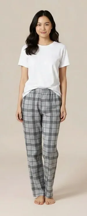 Nautica Sleepwear Neutral Plaid Loungewear Pajama Pants Size Small thumbnail 1