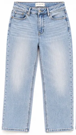 Risen Jeans Size 11 Light Wash High Rise Cropped Wide Leg Jeans thumbnail 1