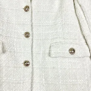 Maison d'Amelie Tweed Blazer Size Medium Cream Gold Buttons Classic Preppy thumbnail 3