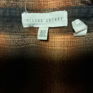Gilded Intent Plaid Flannel Shirt XS Brown Black Button Down Buckle thumbnail 2